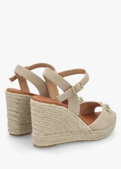 Jaffle Beige Suede Snaffle Wedge Espadrilles