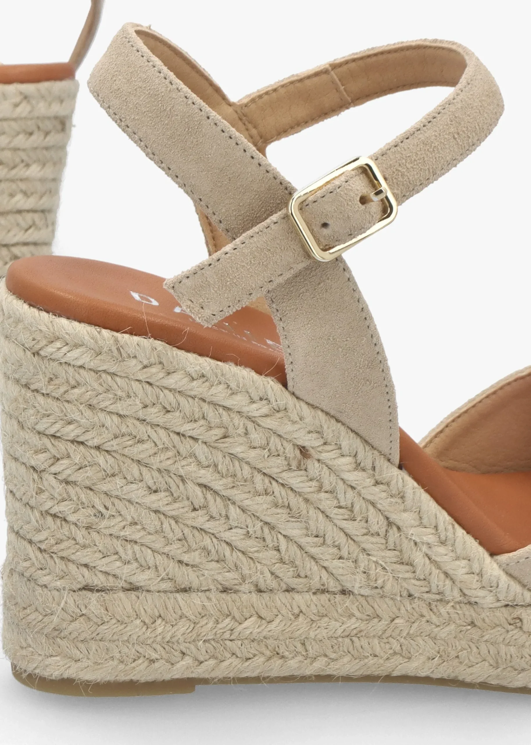 Jaffle Beige Suede Snaffle Wedge Espadrilles