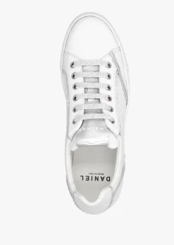 Jaggy White Leather Flatform Trainers