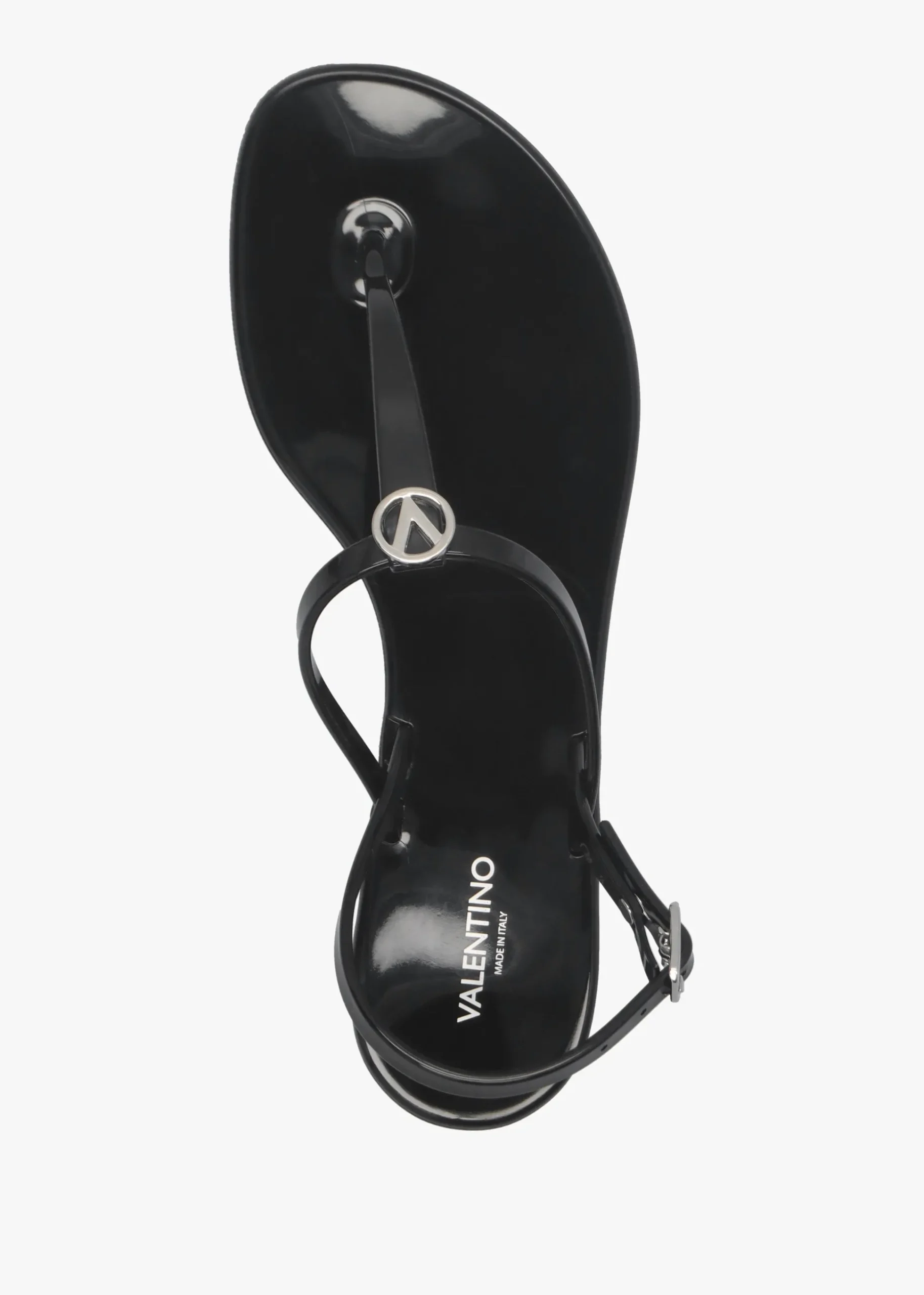 Jally Black Toe Post Logo Sandals