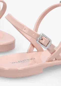 Jally Pink Toe Post Logo Sandals