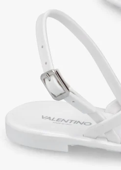 Jally White Toe Post Logo Sandals