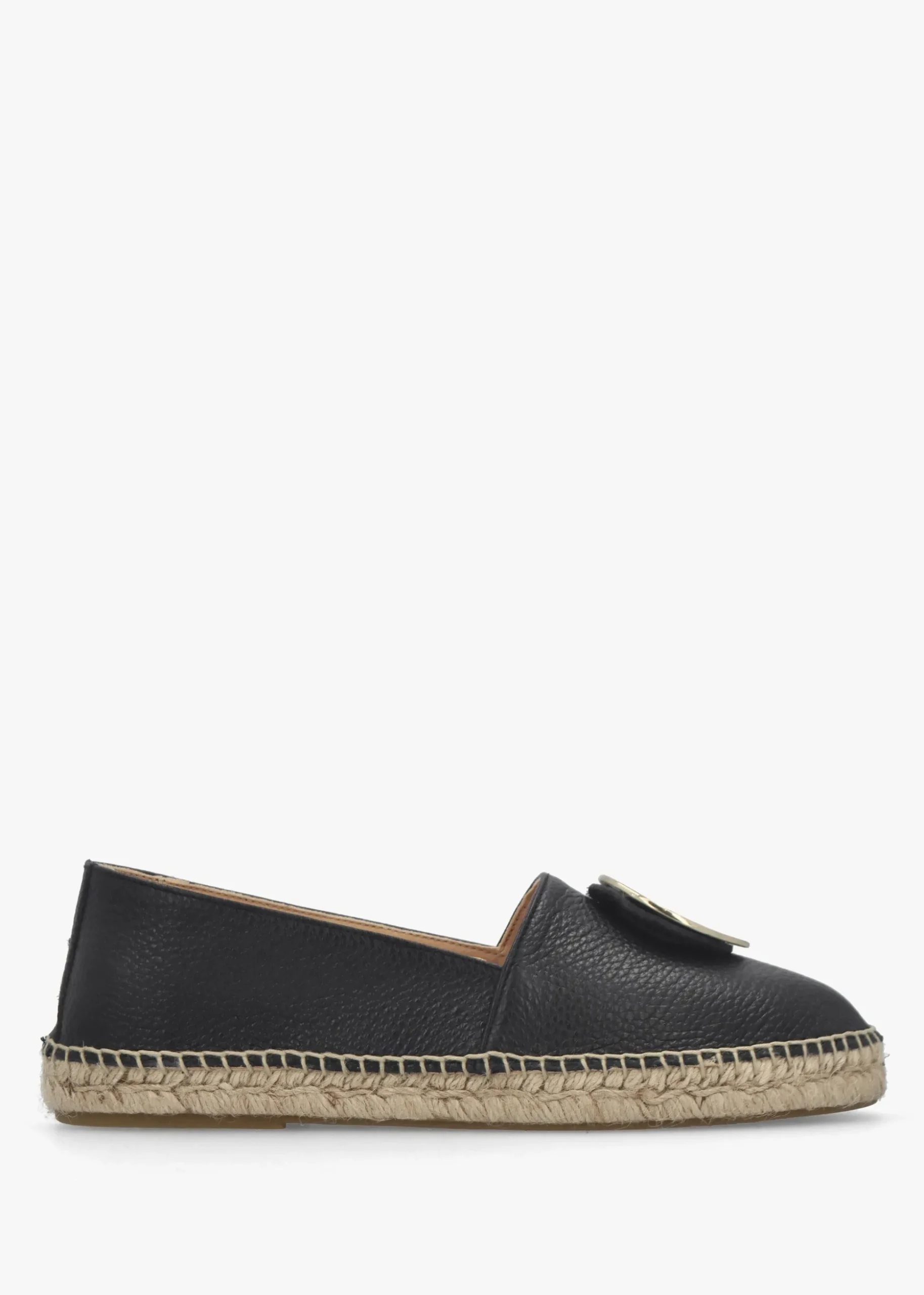 Jessie Black Leather Espadrilles