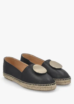 Jessie Black Leather Espadrilles