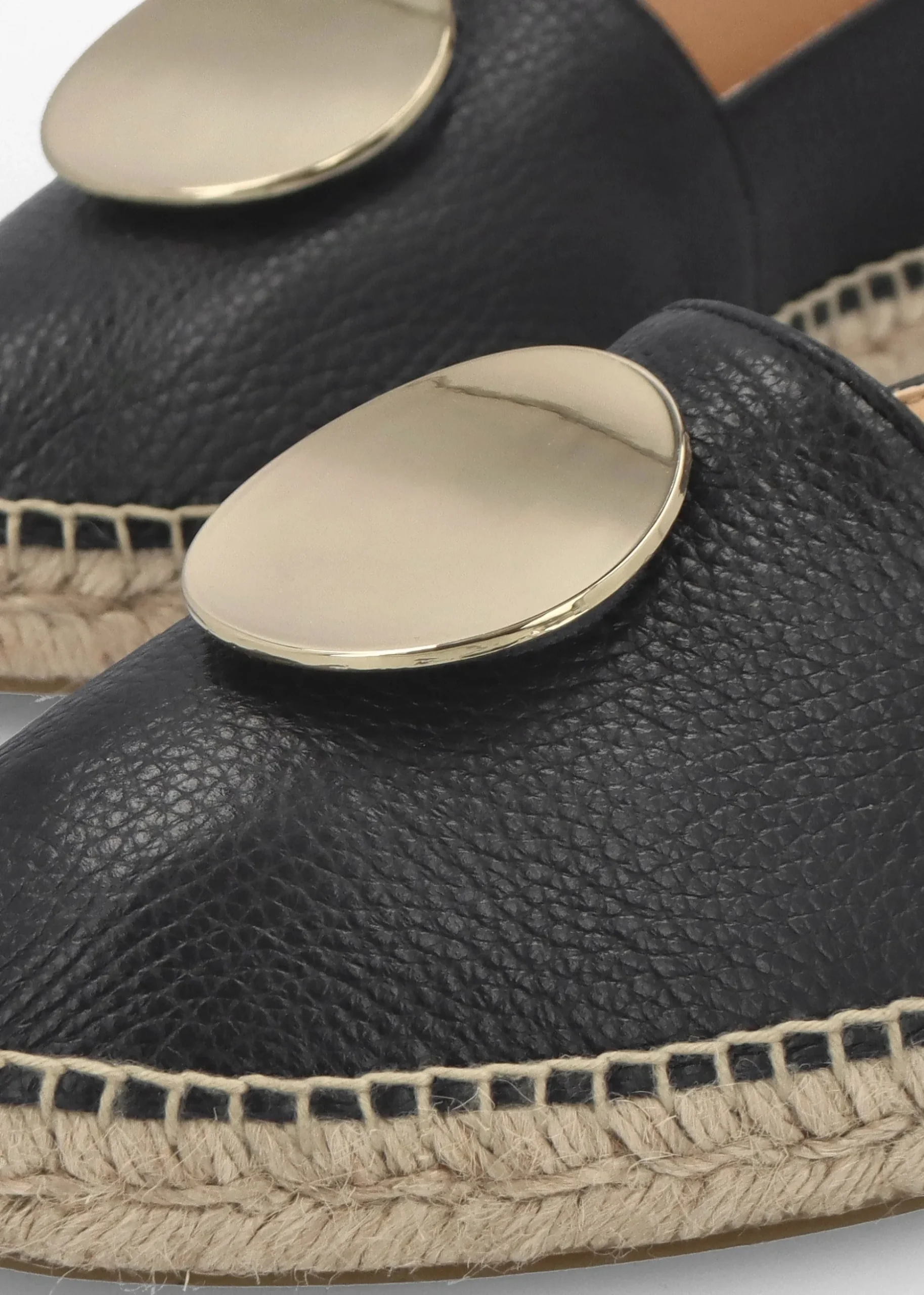 Jessie Black Leather Espadrilles