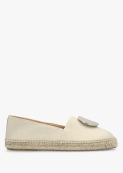 Jessie Cream Leather Espadrilles