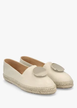 Jessie Cream Leather Espadrilles