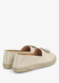 Jessie Cream Leather Espadrilles