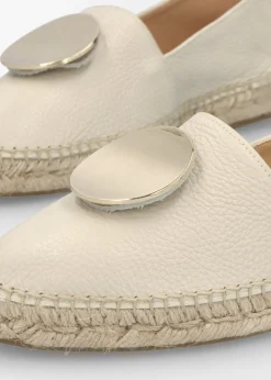 Jessie Cream Leather Espadrilles