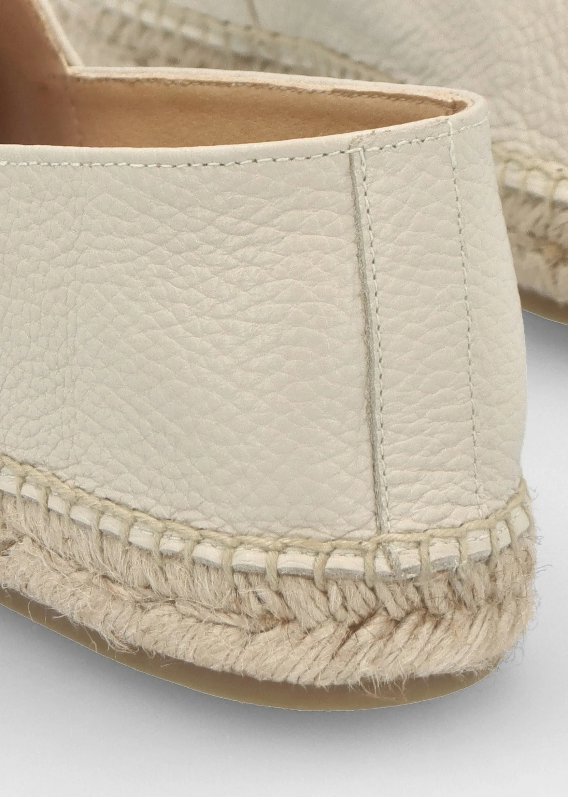Jessie Cream Leather Espadrilles