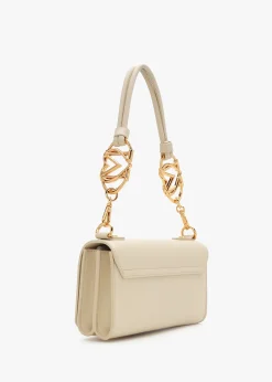 Jewel Flapover Avorio Shoulder Bag