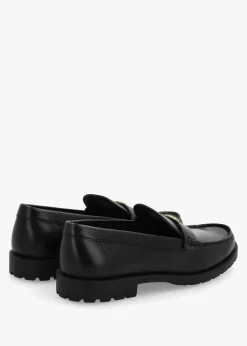 Jocelyn Black Leather Loafers