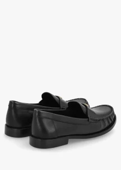 Jolene Black Leather Loafers
