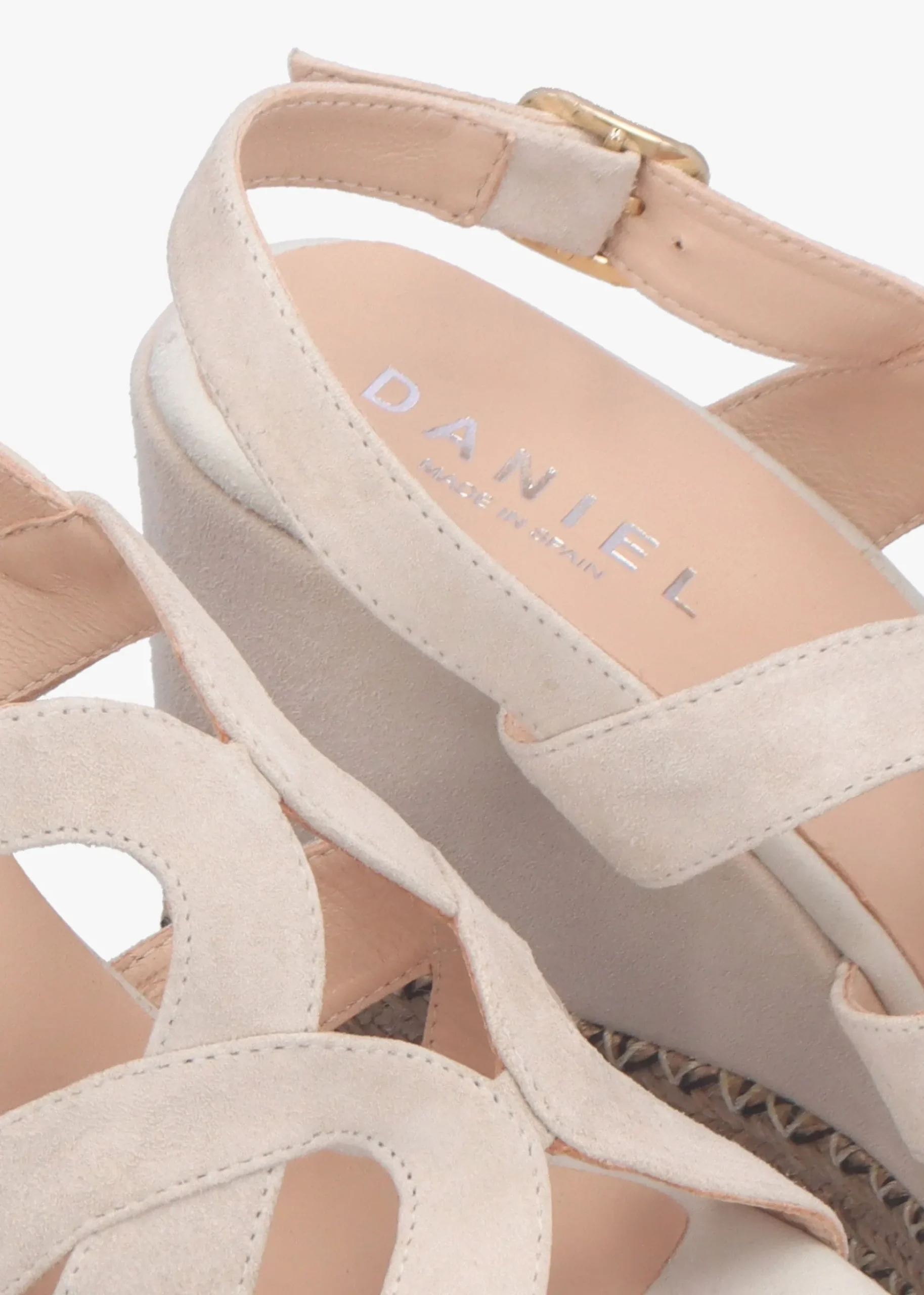 Josie Beige Suede Espadrille Wedge Sandals