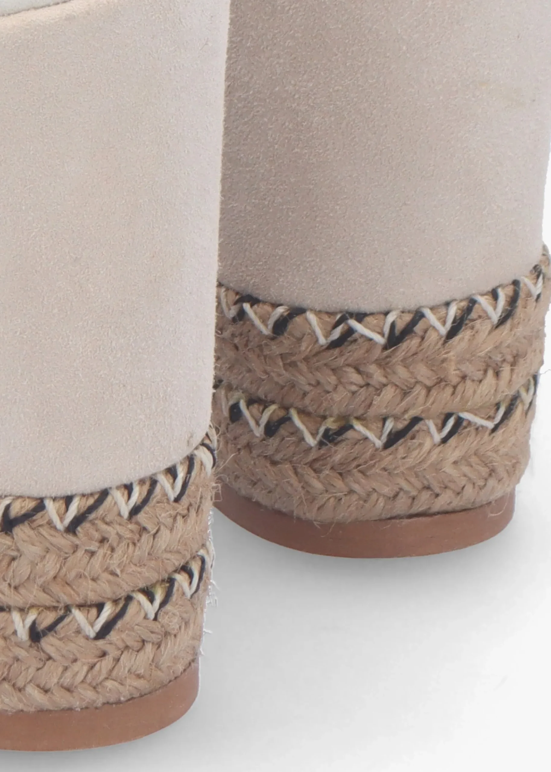 Josie Beige Suede Espadrille Wedge Sandals