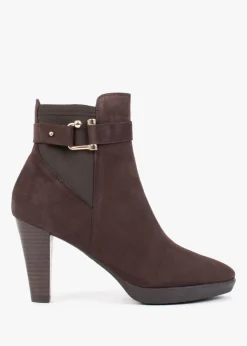 Joyfully Brown Suede Heeled Ankle Boots