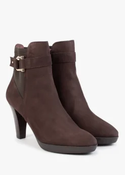 Joyfully Brown Suede Heeled Ankle Boots