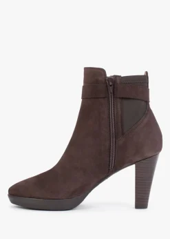Joyfully Brown Suede Heeled Ankle Boots