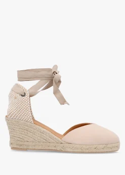 Juana Beige Suede Wedge Espadrilles