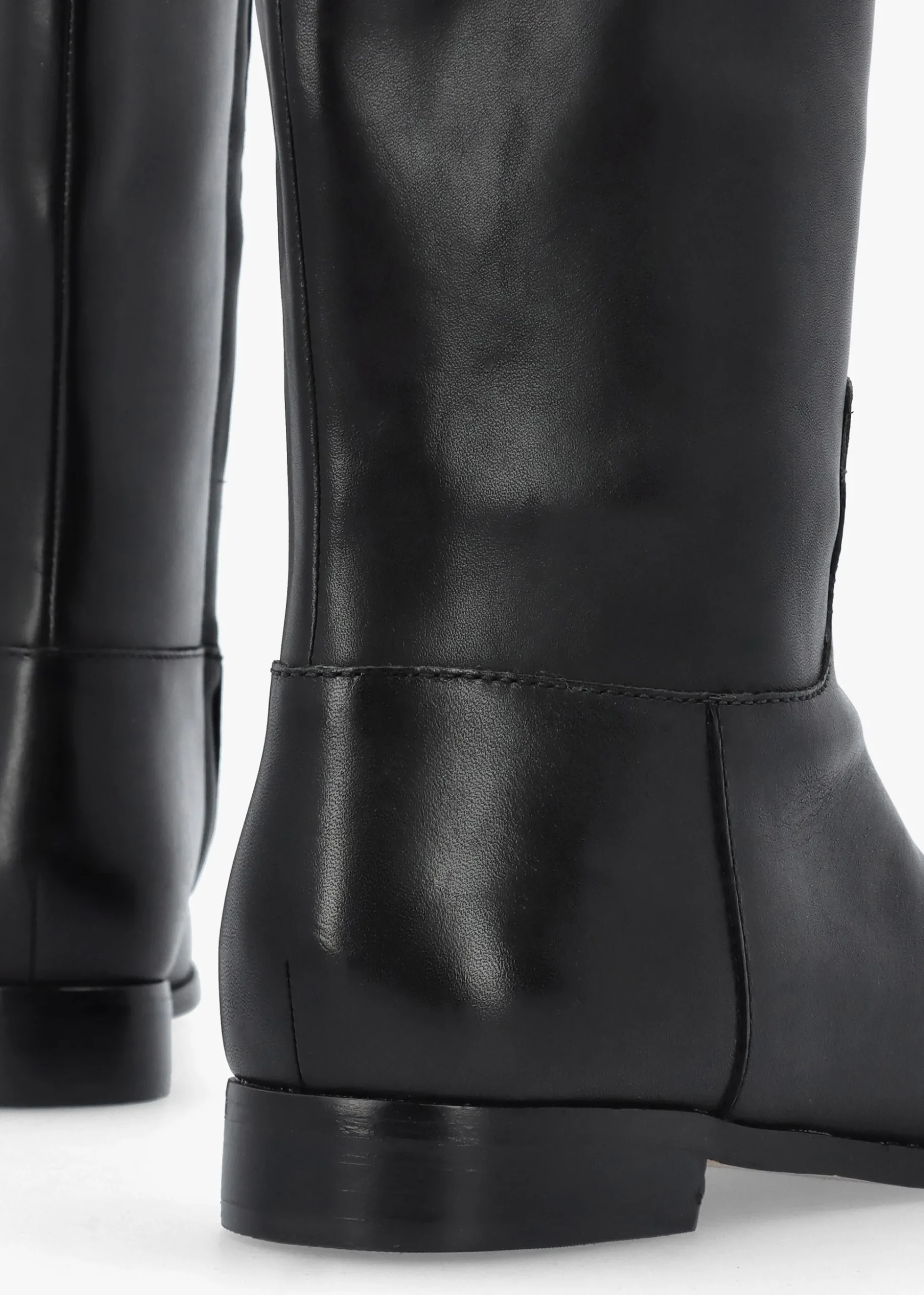 Justine II Black Deep Saddle Tan Leather Riding Boots