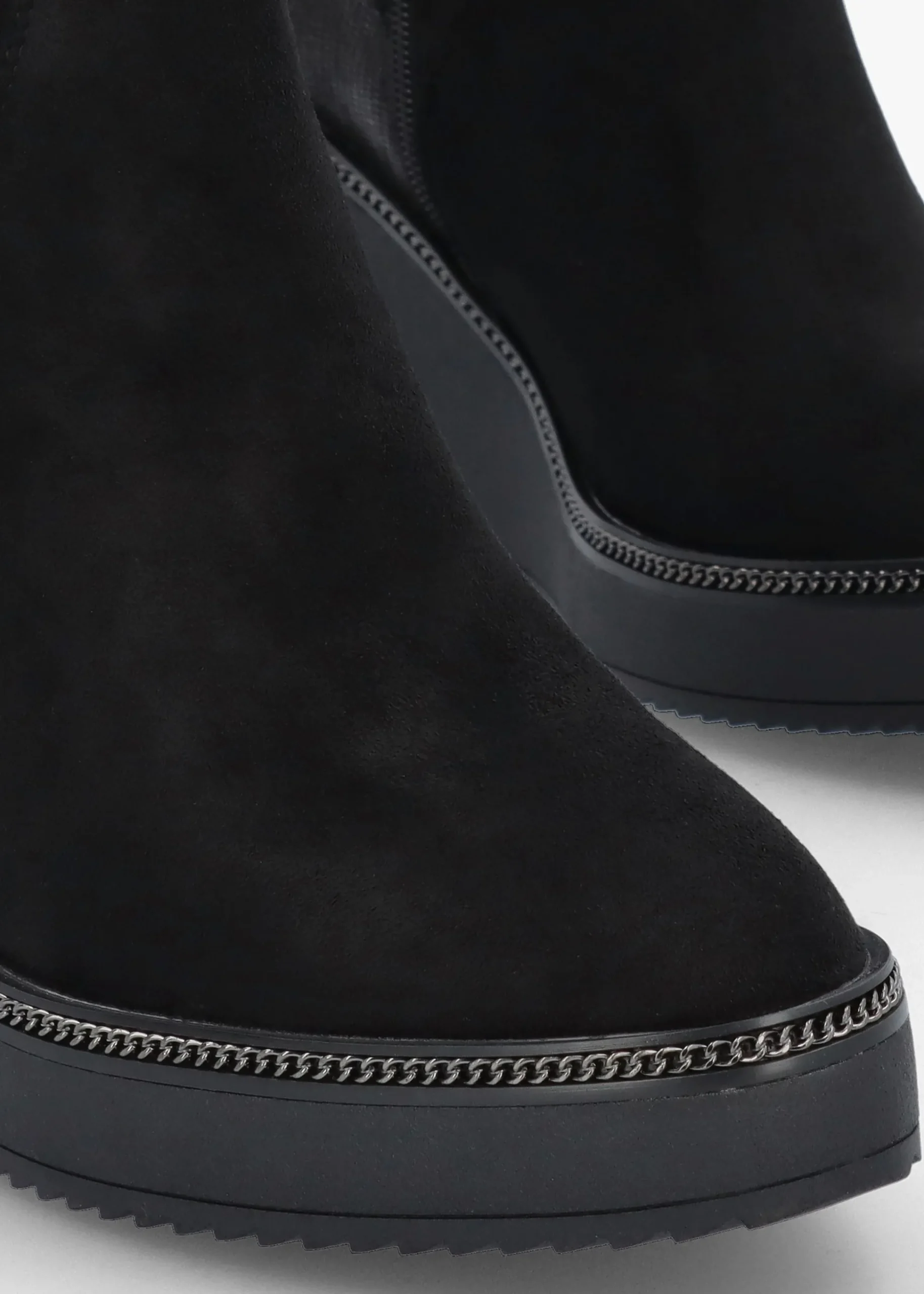 Kallie Black Suedette Wedge Ankle Boots