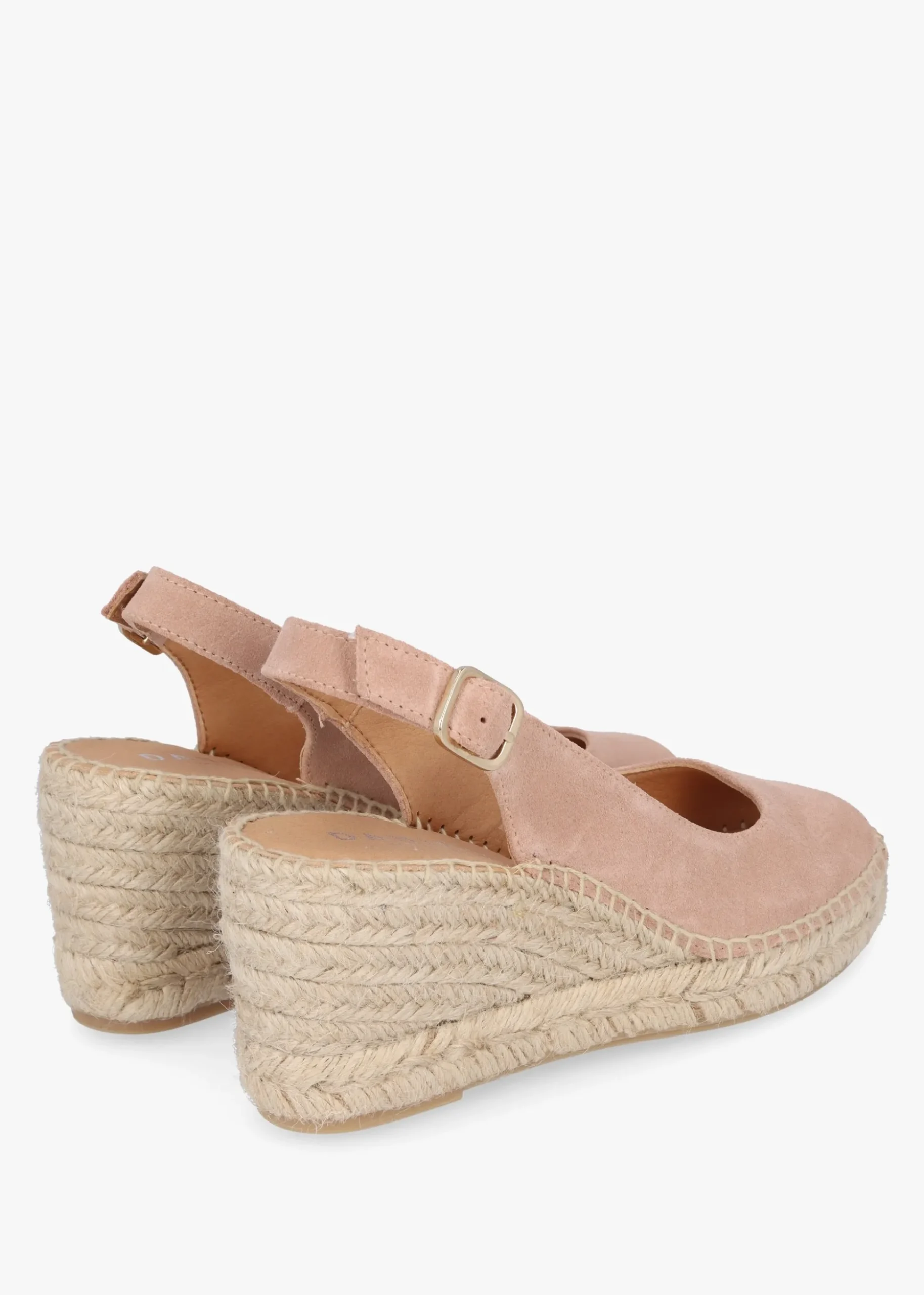 Kate Nude Suede Peep Toe Wedge Espadrilles