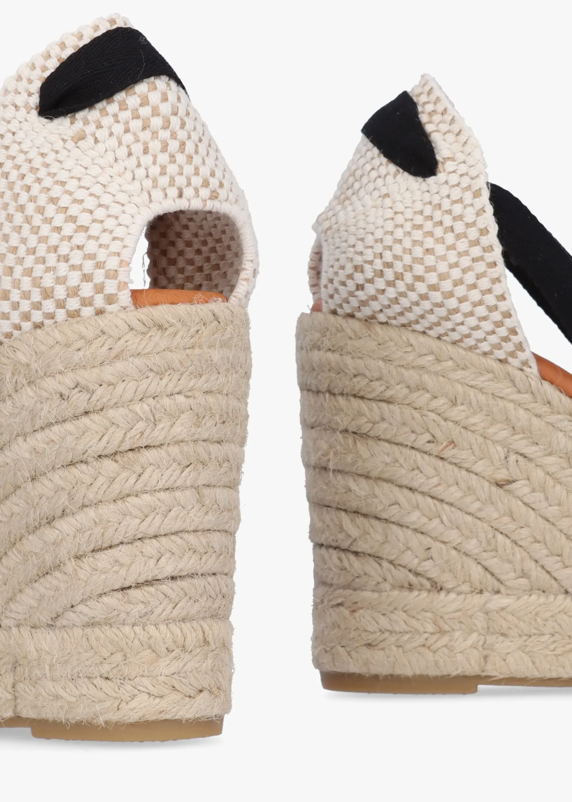 Kendall Beige Leather Toe Cap Wedge Espadrilles