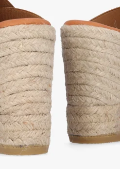 Khloe Bronze Cross Strap Wedge Espadrille Mules