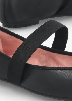 Kristen Black Leather Ballet Pumps