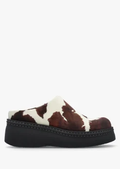 Kristi Cow Print Closed Toe Mules