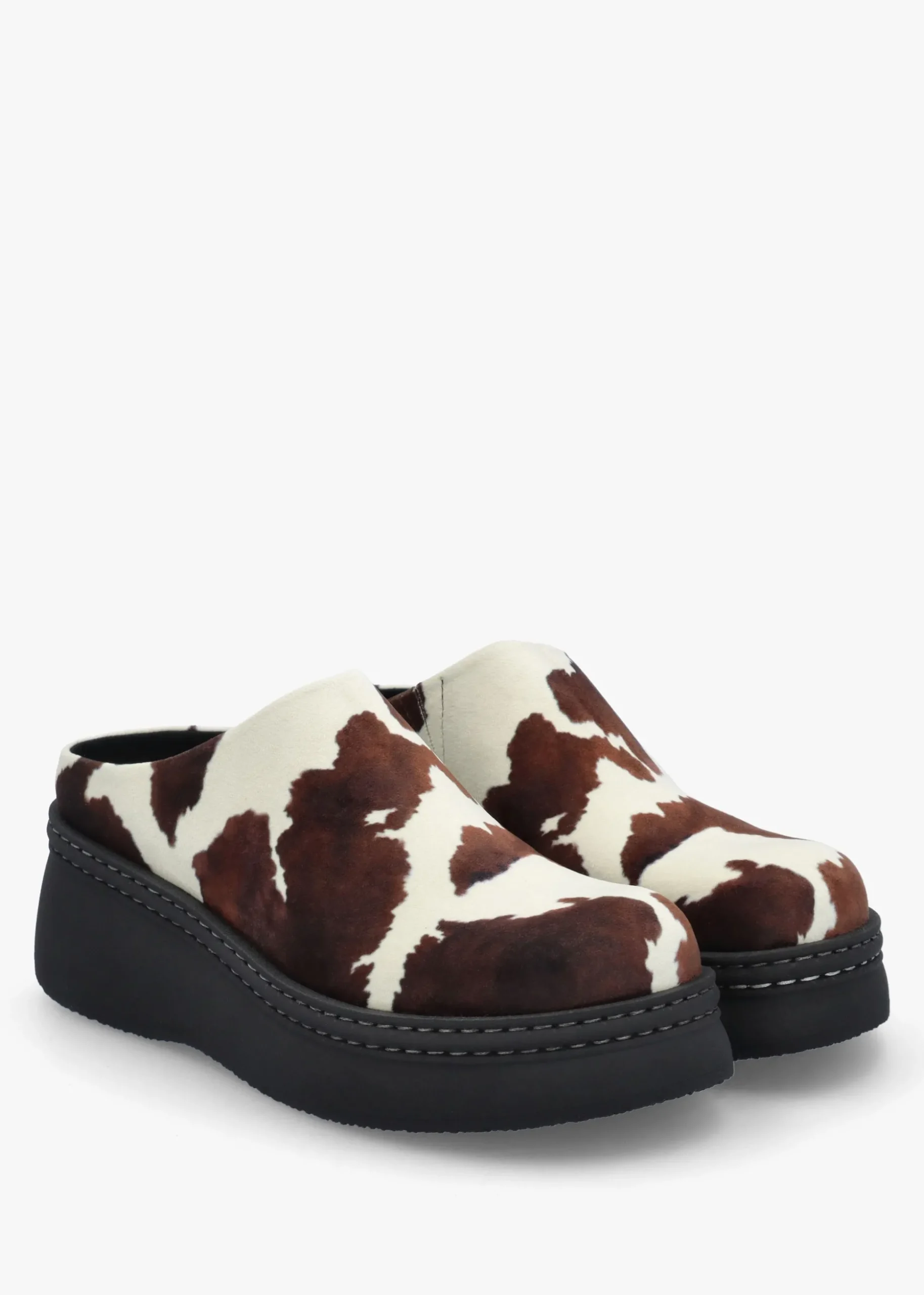 Kristi Cow Print Closed Toe Mules