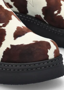 Kristi Cow Print Closed Toe Mules