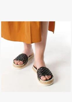 Kule Black Knotted Woven Mules