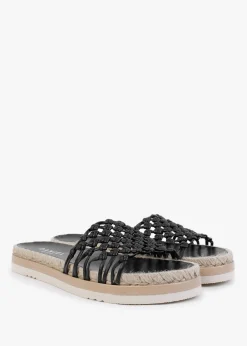 Kule Black Knotted Woven Mules