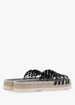Kule Black Knotted Woven Mules