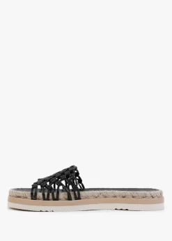 Kule Black Knotted Woven Mules