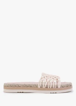 Kule Cream Knotted Woven Mules
