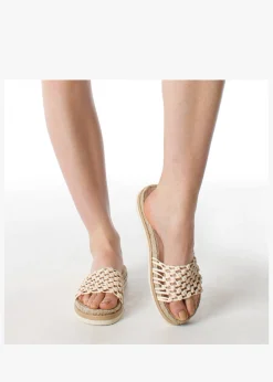 Kule Cream Knotted Woven Mules