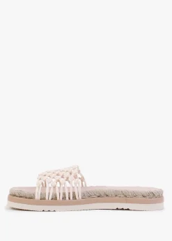Kule Cream Knotted Woven Mules
