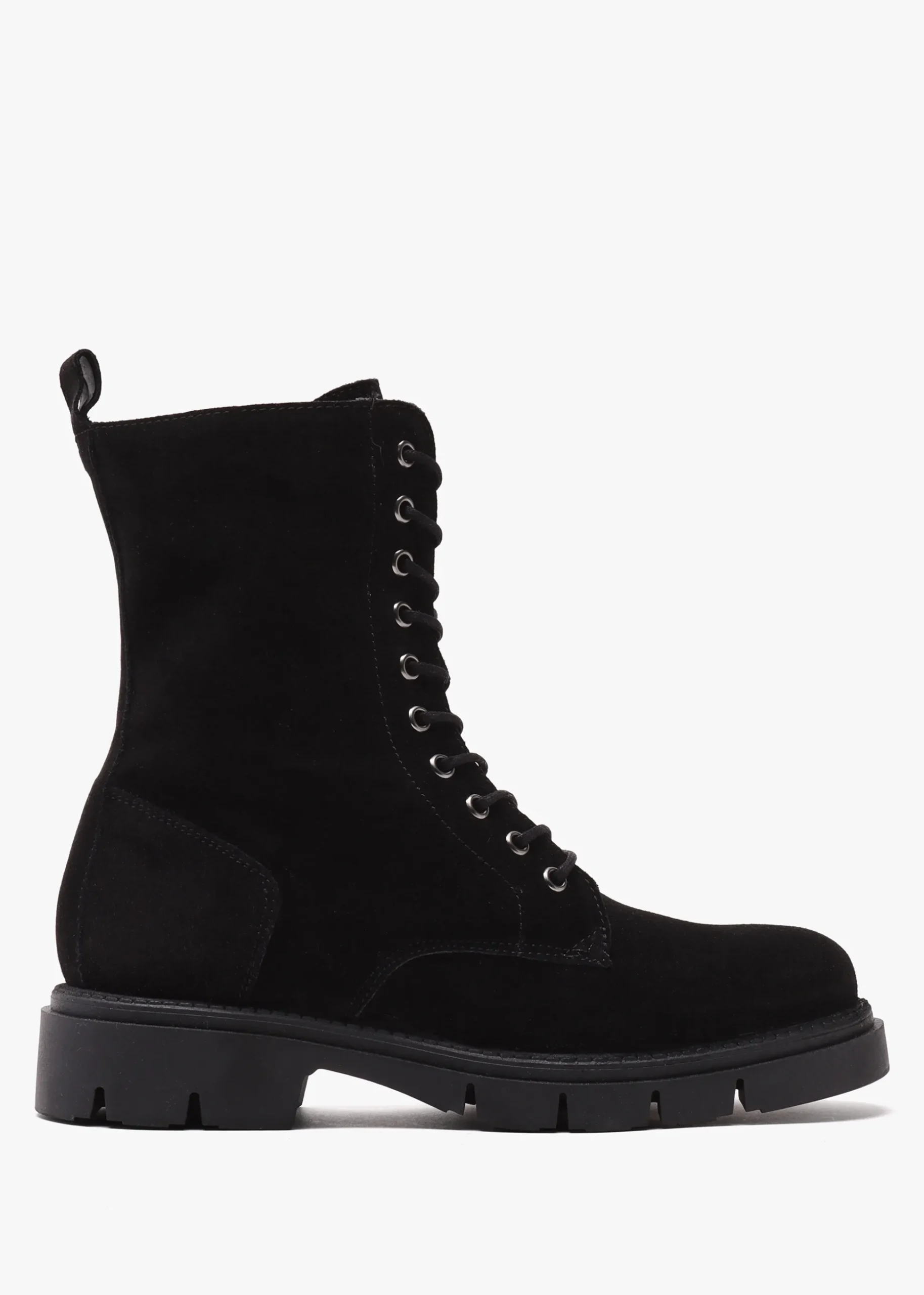 Lacie Black Suede Lace Up Ankle Boots
