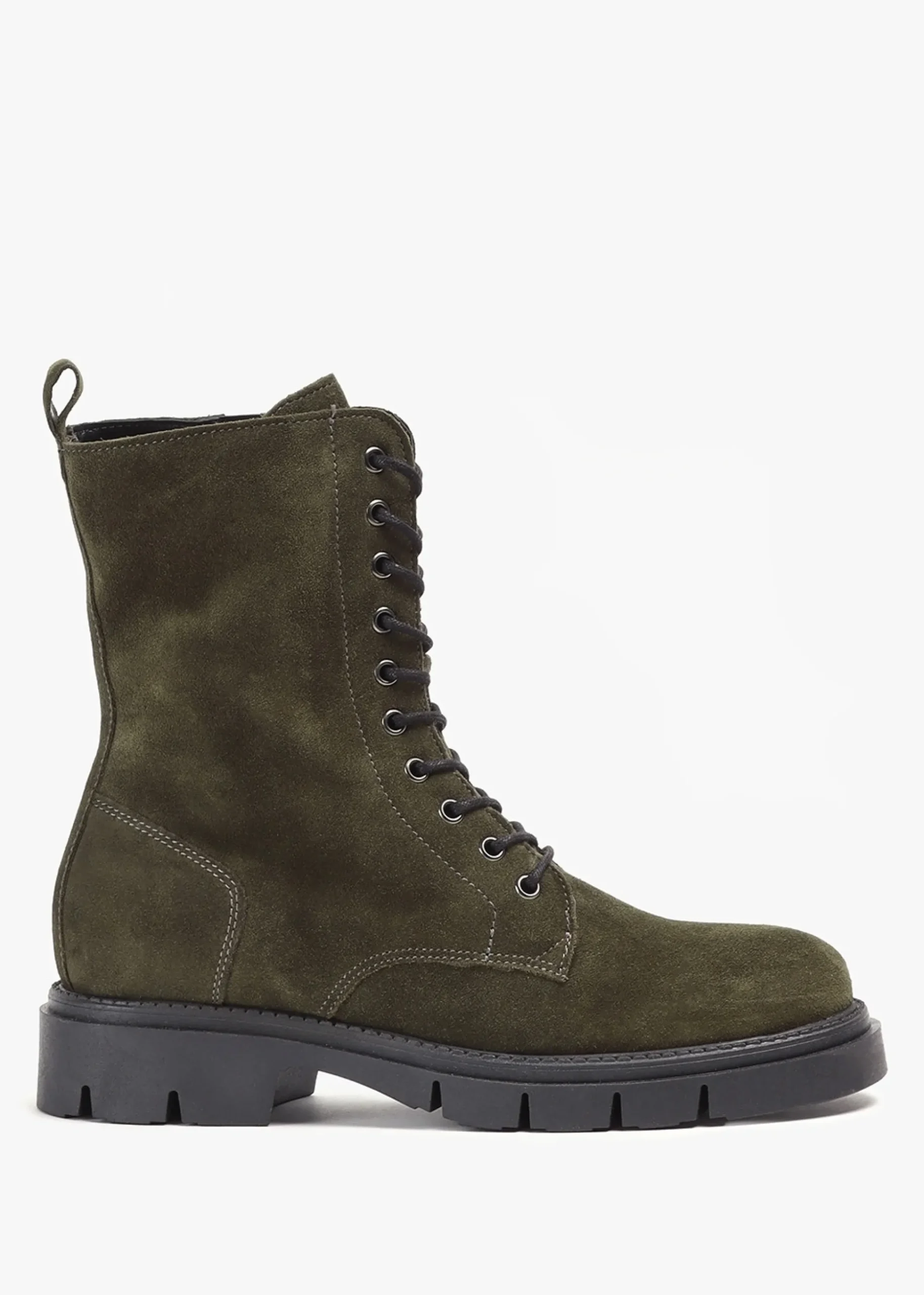 Lacie Khaki Suede Lace Up Ankle Boots