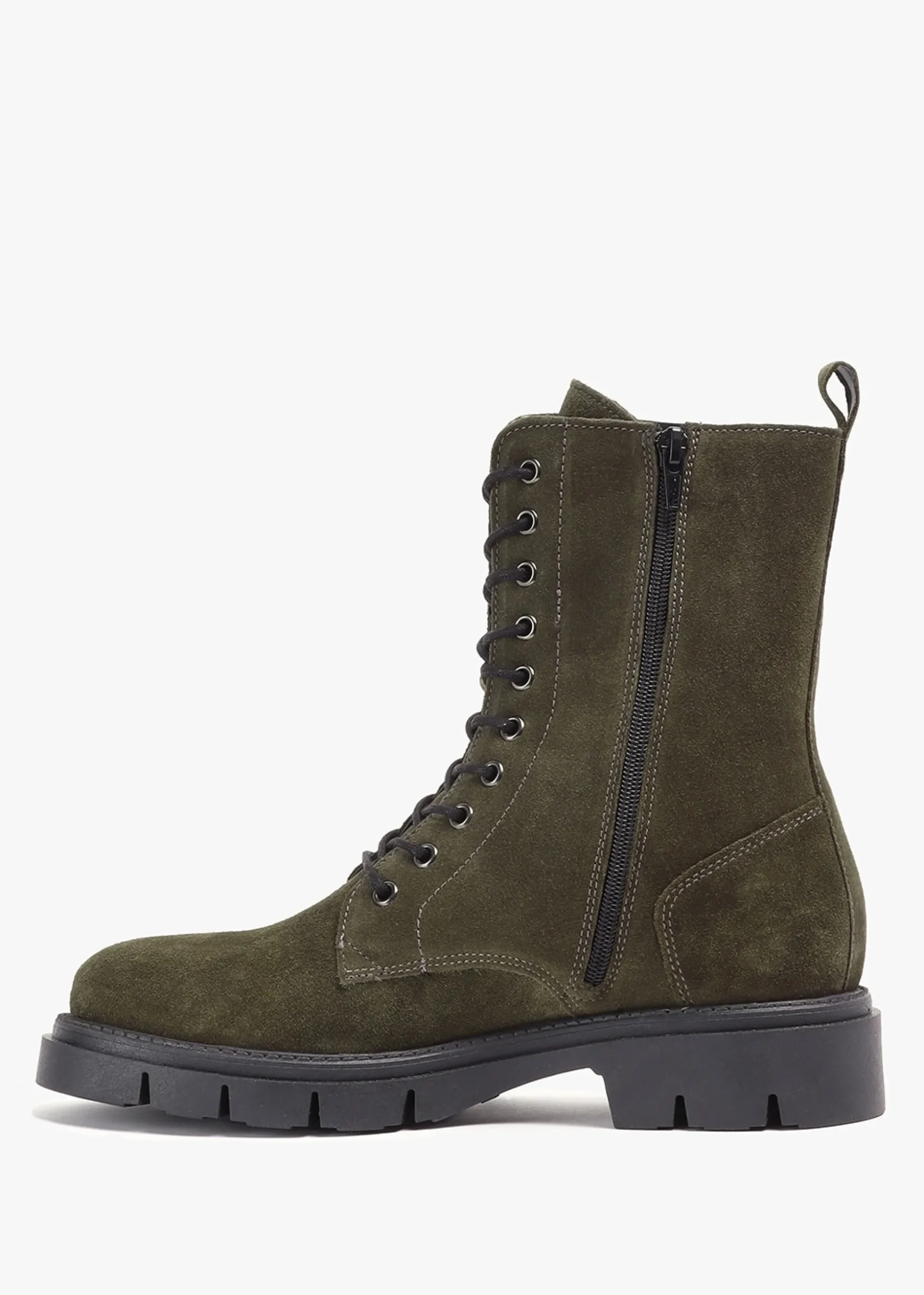 Lacie Khaki Suede Lace Up Ankle Boots