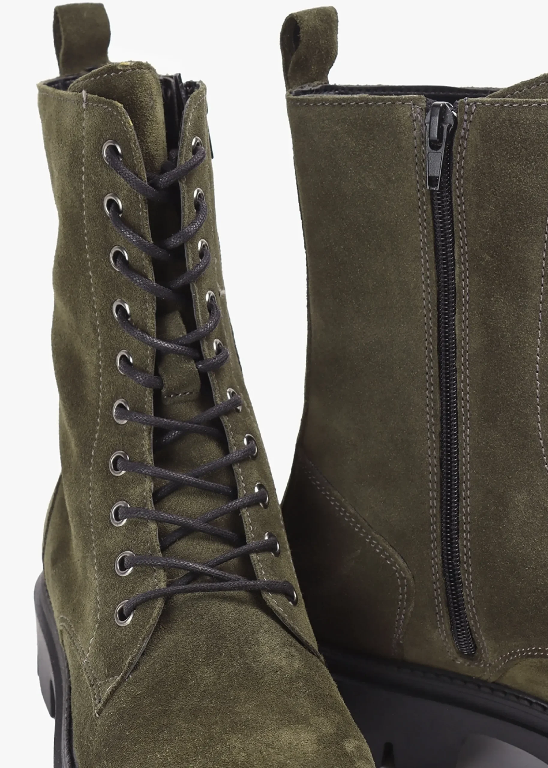 Lacie Khaki Suede Lace Up Ankle Boots