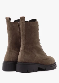 Lacie Taupe Suede Lace Up Ankle Boots