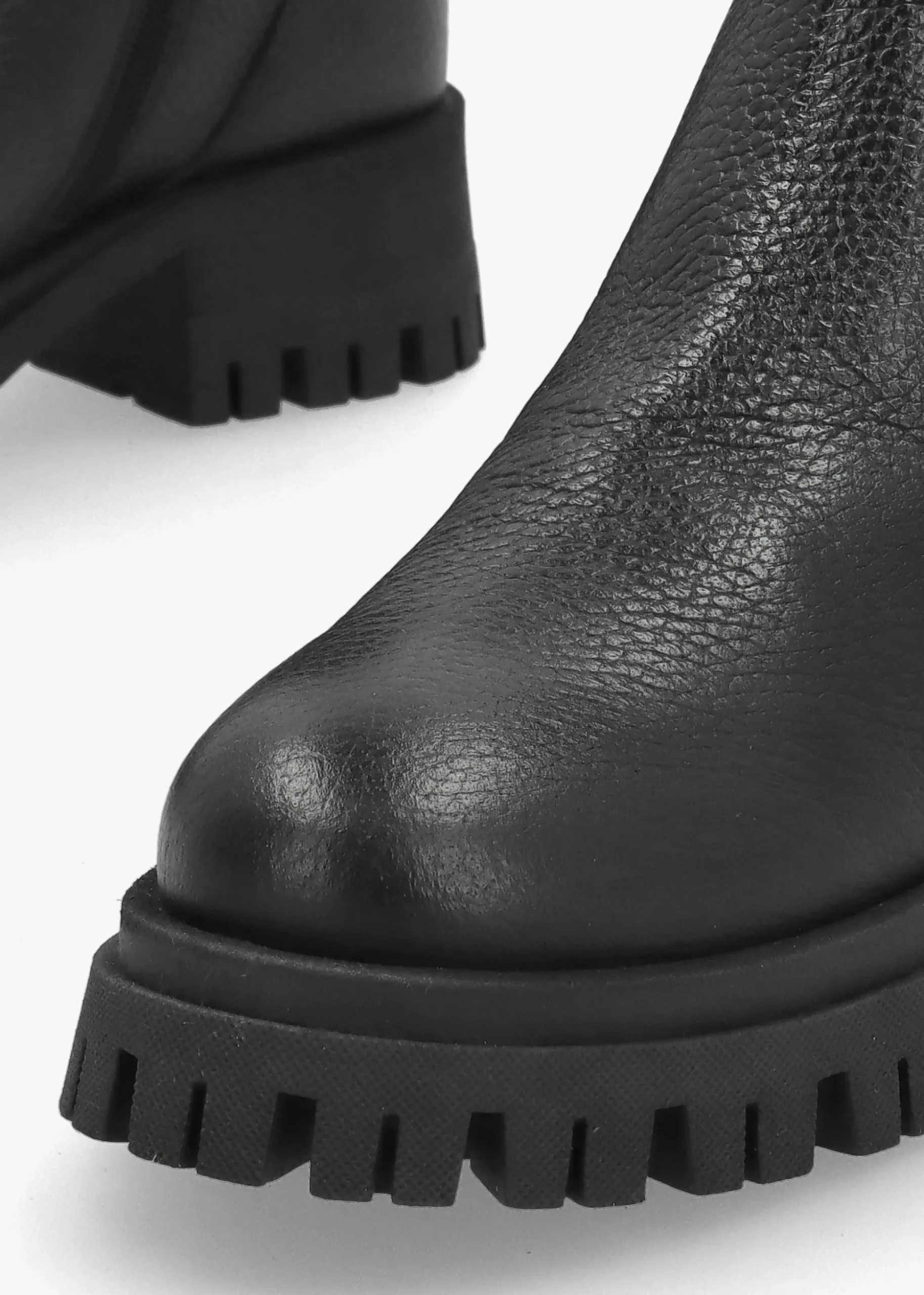Lagos Black Leather Chunky Low Block Heel Ankle Boots