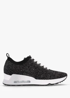 Laika Knitted Lurex Black Silver Trainers