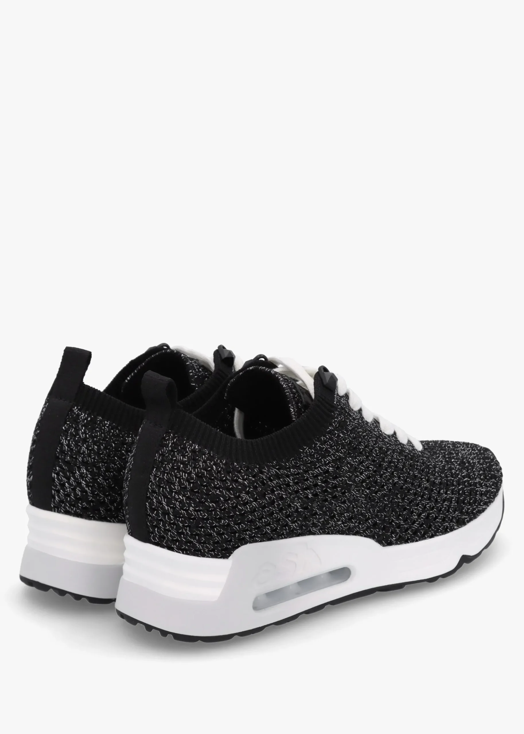 Laika Knitted Lurex Black Silver Trainers