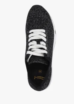 Laika Knitted Lurex Black Silver Trainers