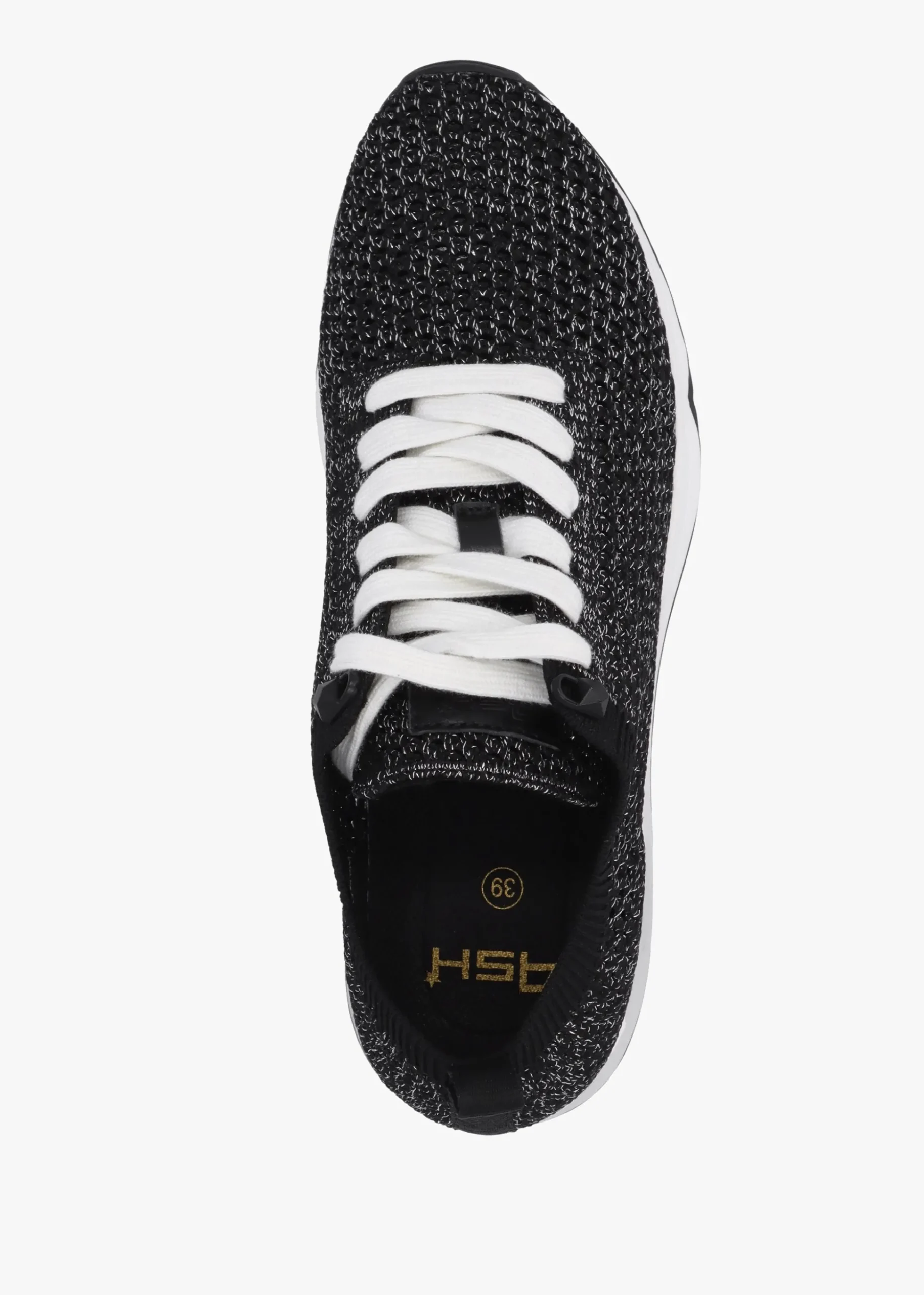 Laika Knitted Lurex Black Silver Trainers