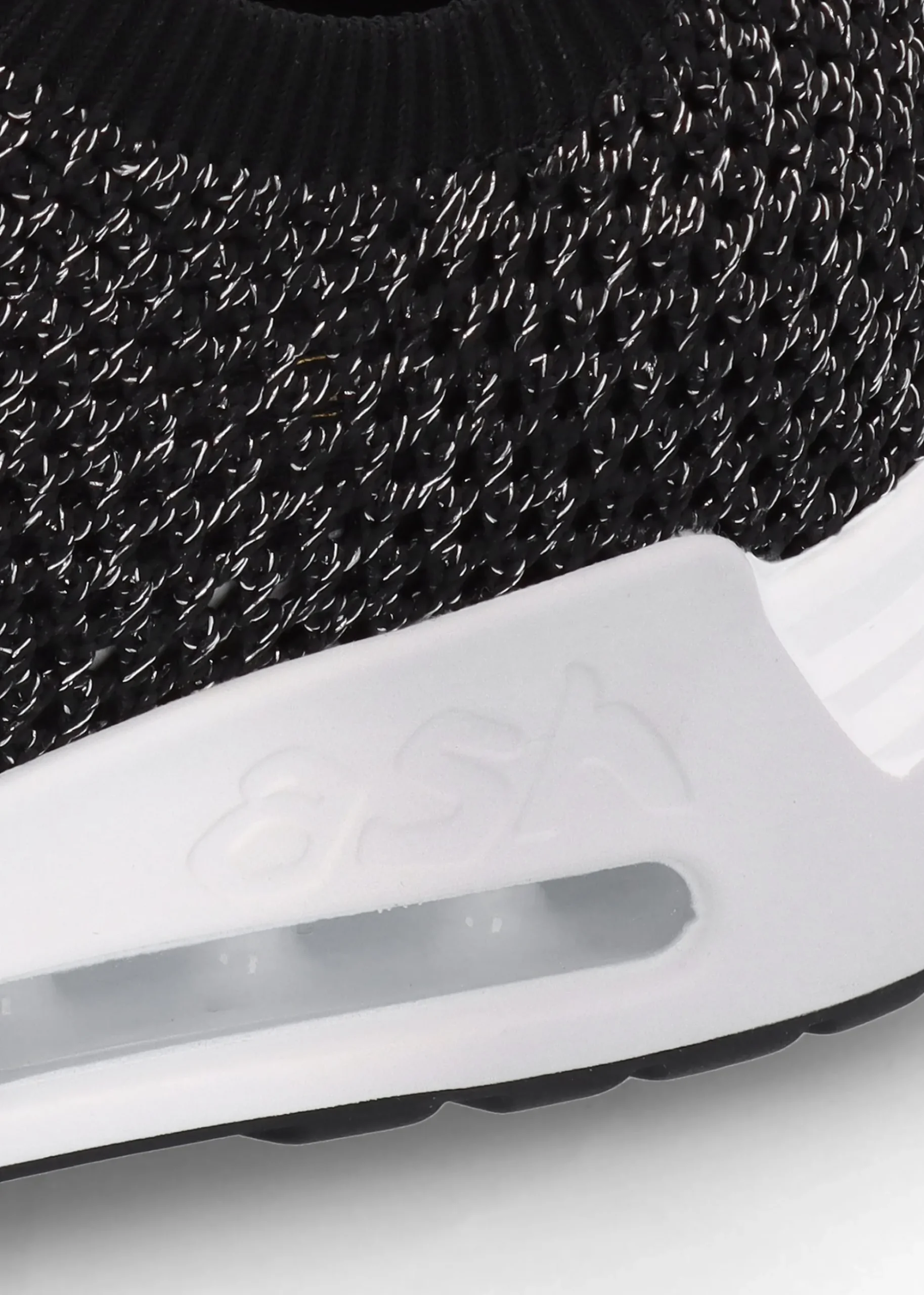 Laika Knitted Lurex Black Silver Trainers